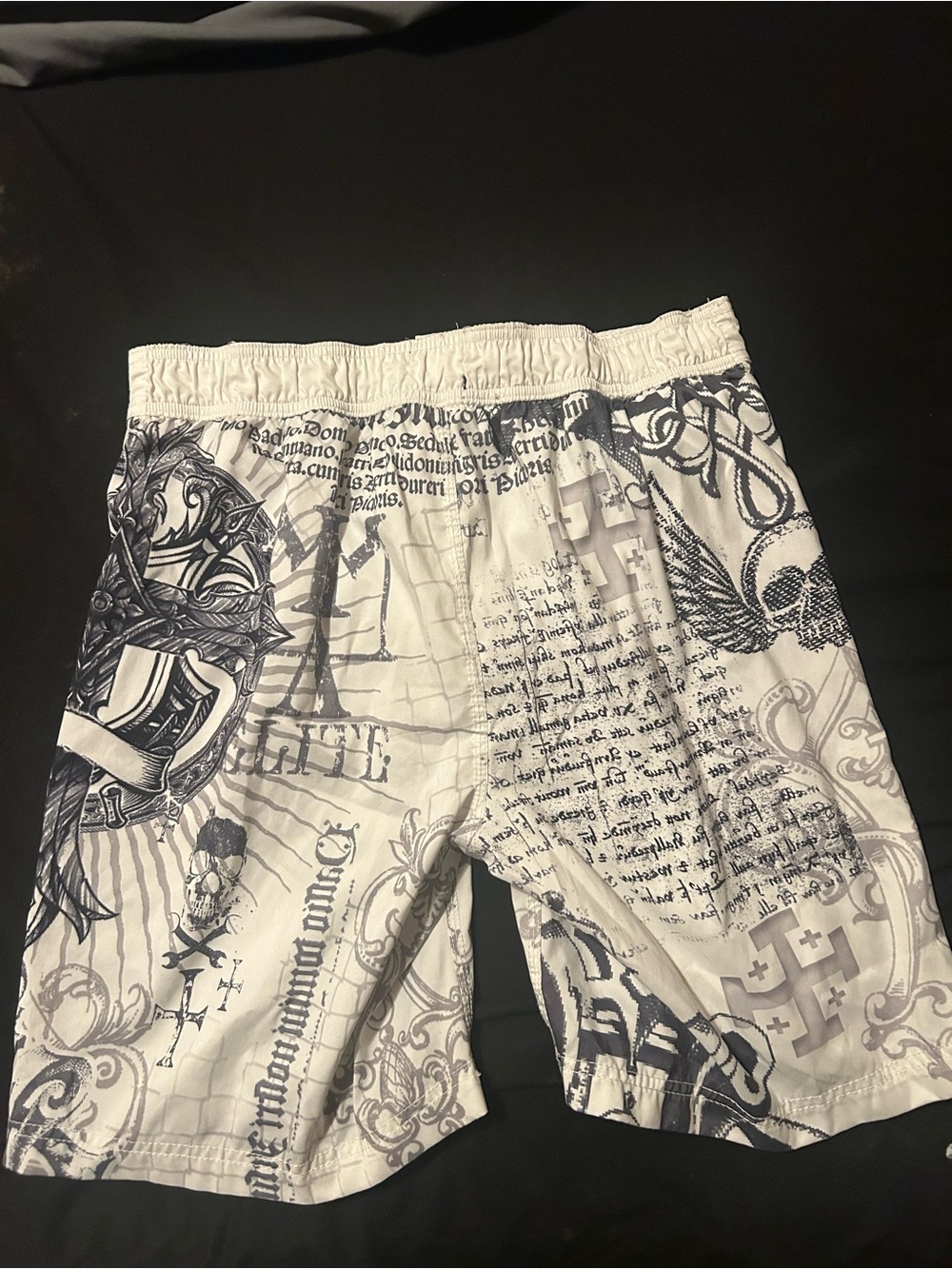 MMA Elite White Printed Swim/Board Shorts - Graphic Design - Picture 3 of 3